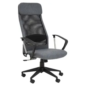 Interiors by Premier Brent Black Mesh And Grey Fabric Home Office Chair