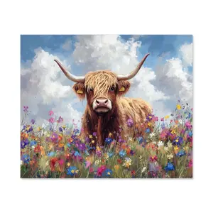 Highland Cow In A Summer Meadow Kitchen Splashback