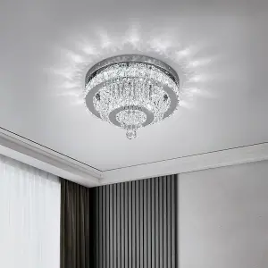 Elegant Crystal Round LED Ceiling Light Cool White Light 36W 40cm Dia