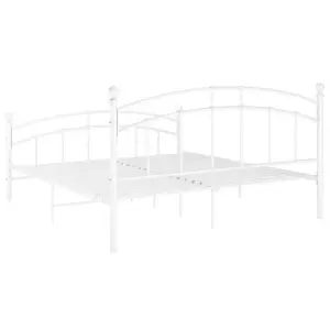 Berkfield Bed Frame White Metal 200x200 cm