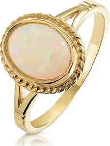 Opal 1.02Ct 9K Yellow Gold Ring