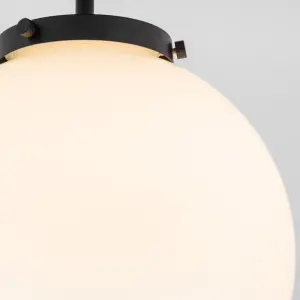 Litecraft Preston Black Globe Bathroom Ceiling Light