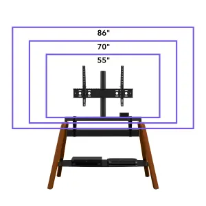 AVF Hoxton Quad Freestanding TV Stand, for TVs up to 86" - Dark Wood