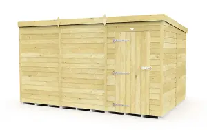 12 x 8 Feet Pent Shed - Single Door Without Windows - Wood - L231 x W358 x H201 cm