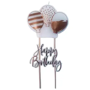 Amscan Balloons Happy Birthday Pick Candle Rose Gold (One Size)