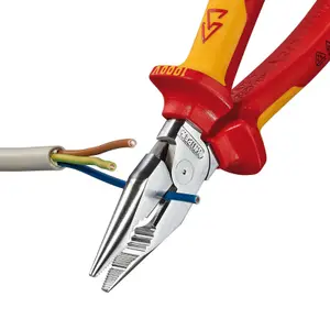 KNIPEX 08 26 185 SB Needle-Nose Combination Pliers insulated with multi-component grips, 185mm 13185