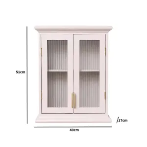 Melody Maison Pink Reeded Glass Wall Cabinet