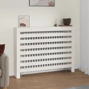 Berkfield Radiator Cover White 108.5x19x84 cm Solid Wood Pine