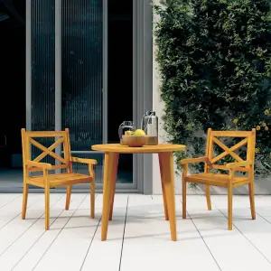 3 Piece Garden Dining Set Solid Wood Acacia