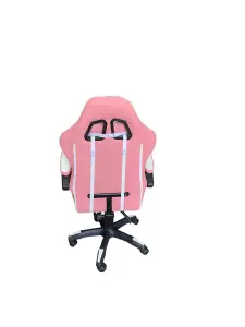 Gaming Chair Pink and White with Foot Rest