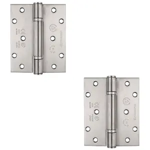 2 PACK - PAIR Grade 14 Heavy Duty Thrust Bearing Hinge 125 x 102mm Satin Stainless Steel