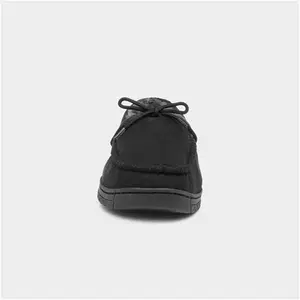 The Slipper Company Oscar Mens Black Moccasin - Size 9 - Mens Slippers Moccasin