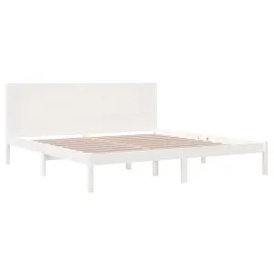 Berkfield Bed Frame White Solid Wood Pine 200x200 cm