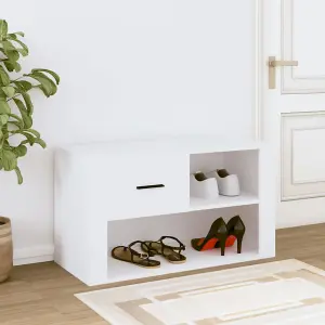 Berkfield Shoe Cabinet White 80x35x45 cm Engineered Wood