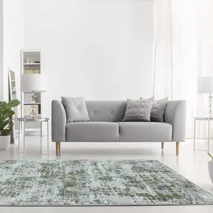 Abstract Green Modern Easy to Clean Abstract Rug For Dining Room Bedroom And Living Room-120cm X 170cm