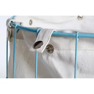 Maison by Premier Harga Set Of Two Round Blue Wire Laundry Baskets