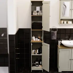 Bath Vida Priano Grey 2 Door Tall Bathroom Cabinet