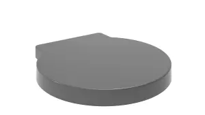 Euroshowers Grey Top Fix Round Soft Close Toilet Seat 400x420mm