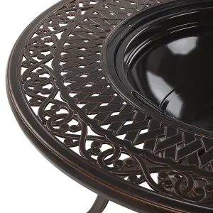 Garden Table Metal Dark Brown MANFRIA