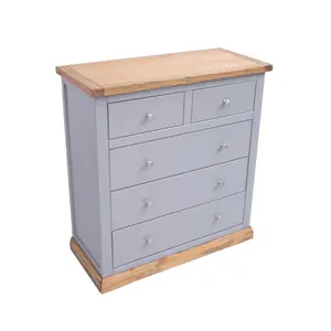 Biccari 5 Drawer Chest of Drawers Chrome Knob