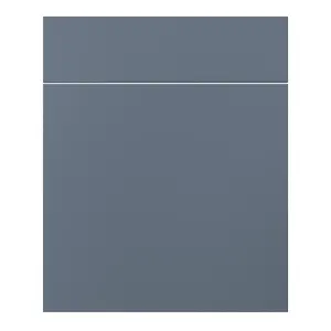 GoodHome Alisma Matt blue Slab Door & drawer 600mm