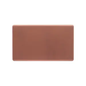 Lieber Brushed Copper Double Blank Plates - White Insert Screwless