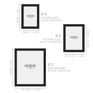 Assorted Photo Frames - Set of 10 Black