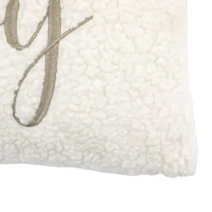 Cosy Taupe Boucle Indoor Christmas Cushion (L)30cm x (W)50cm