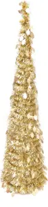 The 7ft Slim Gold Tinsel Pop Up Christmas Tree Christmas Tree World