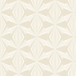 Hoopla Walls Sunray Diamond Beige 10m Wallpaper Matt Smooth