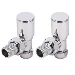 Right Radiators Radiator Valve 15mm Manual Angled Valves One Pair Chrome