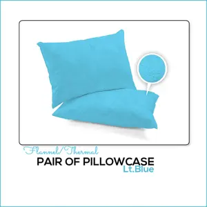 Pillowcases Pair Pack 100% Brushed Cotton Flannelette Thermal Pillow Covers 19''x29''