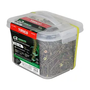 Timco - C2 Strong-Fix Multi-Purpose Premium Screws - PZ - Double Countersunk - Yellow (Size 5.0 x 50 - 1600 Pieces)