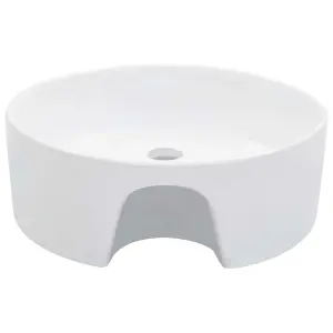 Berkfield Wash Basin with Overflow 36x13 cm Ceramic White