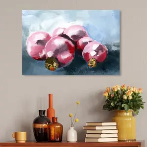 Pink Ornaments - Wrapped Canvas Print 61 cm H x 91.4 cm W x 3.8 cm D