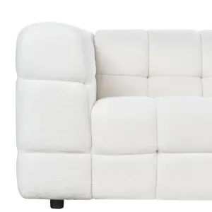 3 Seater Boucle Sofa White MULLOLA