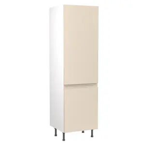 Kitchen Kit Larder Tall Unit 600mm w/ J-Pull Cabinet Door - Super Gloss Cashmere