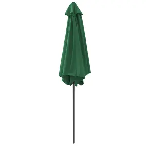 SunDaze Green 2.5M Round Garden Parasol Outdoor Patio Umbrella, Base Weights & Weather Protective Cover