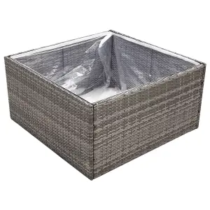 Berkfield Garden Planter Grey 80x80x40 cm Poly Rattan