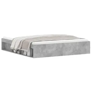 Berkfield Bed Frame Concrete Grey 180x200 cm Super King Size