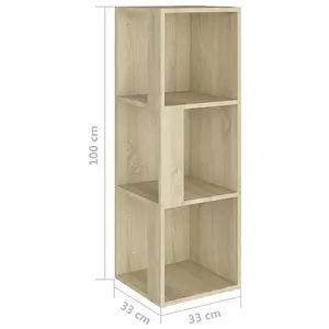 Berkfield Corner Cabinet Sonoma Oak 33x33x100 cm Engineered Wood