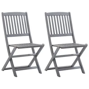 Berkfield Folding Outdoor Chairs 2 pcs Solid Acacia Wood