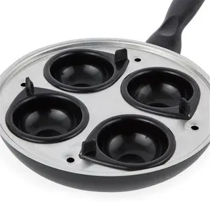 Dunelm Essentials Non-Stick Aluminium Egg Poacher, Black