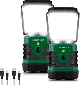 LE Camping Lights Rechargeable, 1000 Lumen Camping Lantern, Dimmable 4 Modes Camping Tent Light With 4400Mah Power Bank, Camping Accessories,