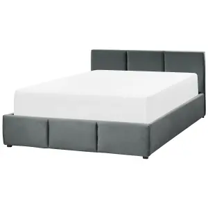 Velvet EU Double Size Ottoman Bed Dark Grey BOUSSE