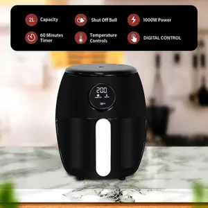 Belaco Air Fryer, 2L Digital Display, Rapid Air Circulation,  60 Min Timer,