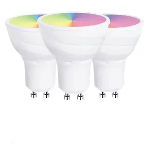 Smart Wi-Fi GU10 LED Lamp 5W, RGB+W+WW, Dimmable (pack of 3 units)