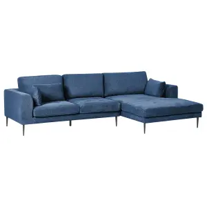 Corner Sofa FLAM Blue Fabric Left Hand