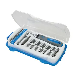 28 Piece Socket Driver & Screwdriver Set Nut Ratchet Tightening Kit & Carry Case