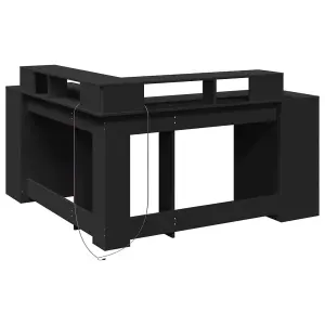 Berkfield Desk with LED Lights Black 152x152x91 cm Engineered Wood